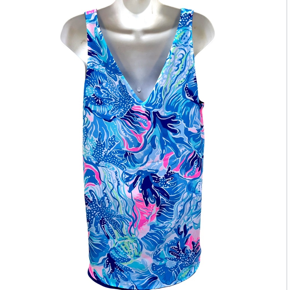 End of Summer Sale Lily Pulitzer Florin sleeveless v-neck reversible top M NWT - Picture 5 of 11